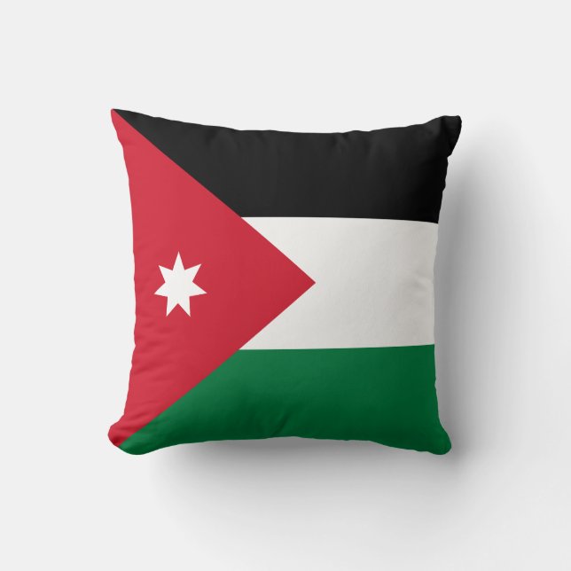 Flag of Jordan Throw Pillow (Front)