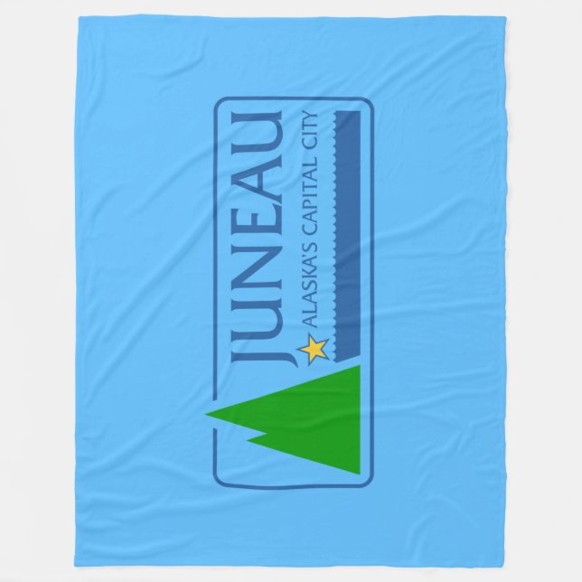 Flag of Juneau, Alaska Fleece Blanket (Front)