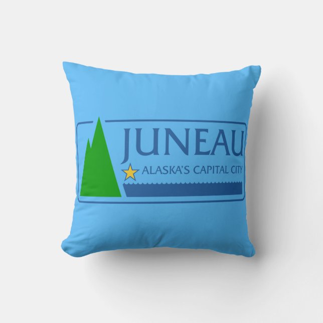 Flag of Juneau, Alaska Throw Pillow (Front)