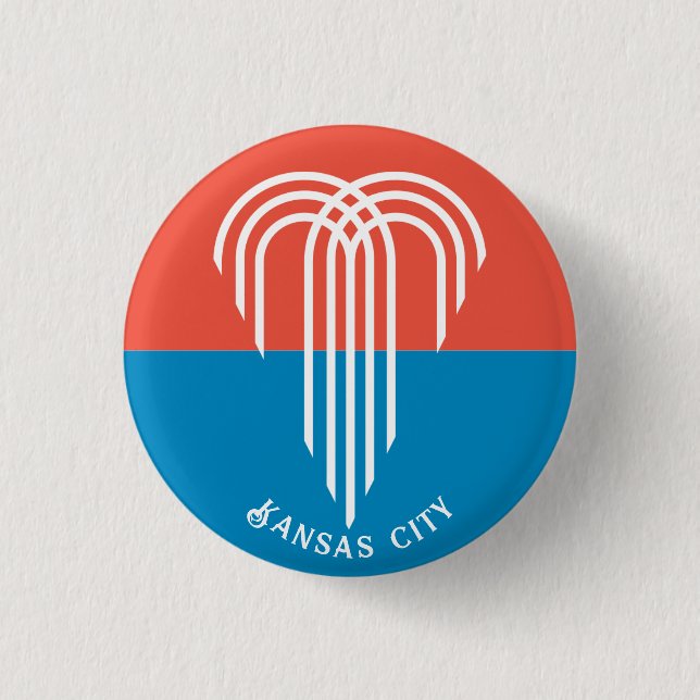 Flag of Kansas City (2023), Missouri 1 Inch Round Button (Front)