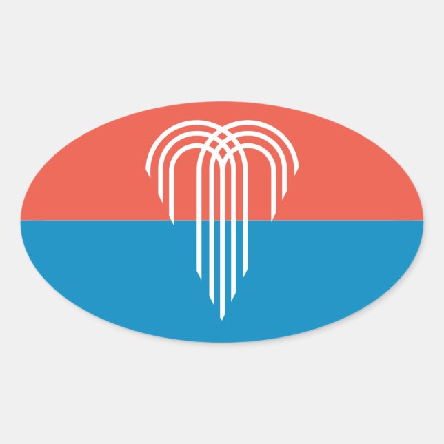 Flag of Kansas City (2023), Missouri Oval Sticker (Front)