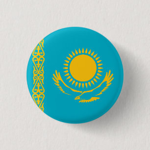 Flag of Kazakhstan 1 Inch Round Button