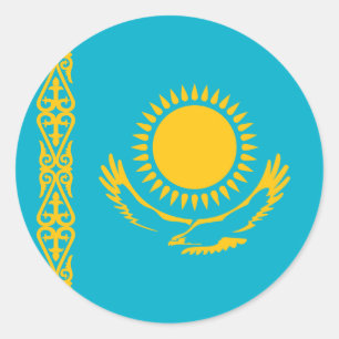 Flag of Kazakhstan Classic Round Sticker