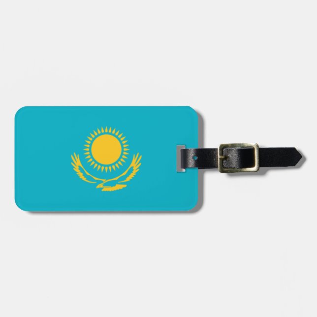 Flag of Kazakhstan Easy ID Personal Luggage Tag (Front Horizontal)