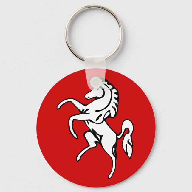 Flag of Kent (White Horse) (County of England, UK) Keychain (Front)