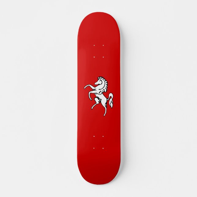 Flag of Kent (White Horse) (County of England, UK) Skateboard (Front)