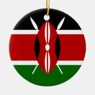 Flag of Kenya Africa Ceramic Ornament