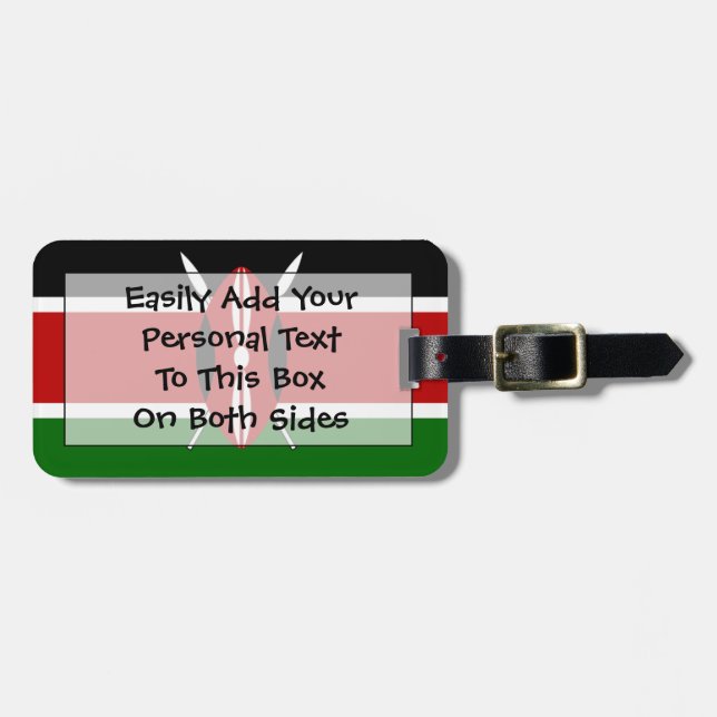 Flag of Kenya Easy ID Personal Luggage Tag (Front Horizontal)