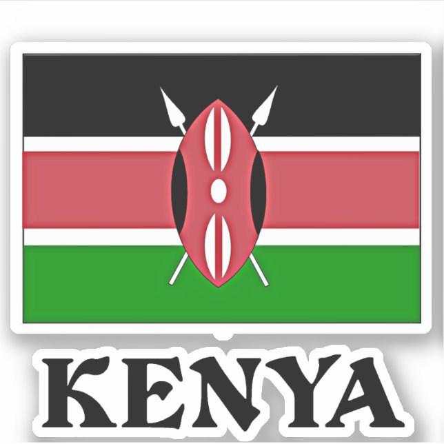 Flag of Kenya, labelled (Front)