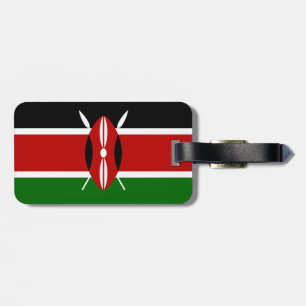Flag of Kenya Luggage Tag w/ leather strap