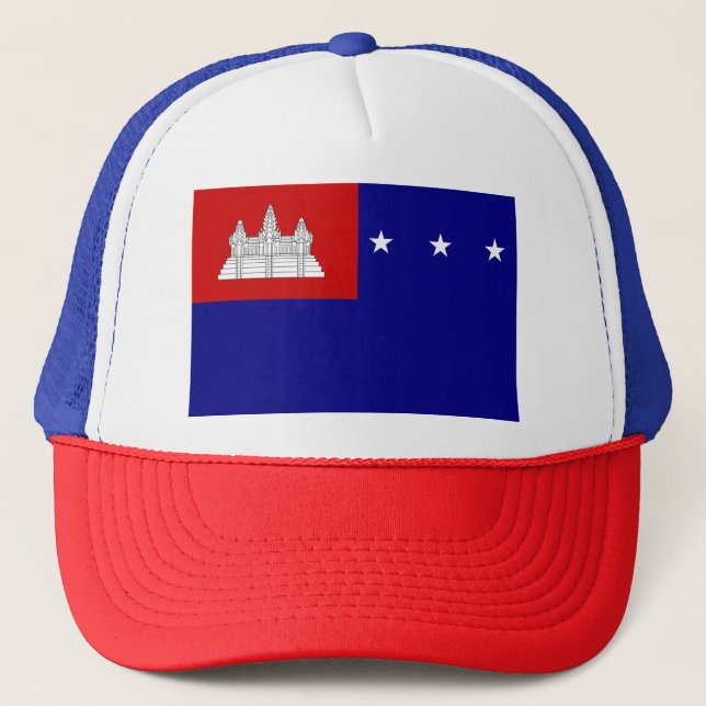 Flag of Khmer Republic (សាធារណរដ្ឋខ្មែរ) Trucker Hat (Front)