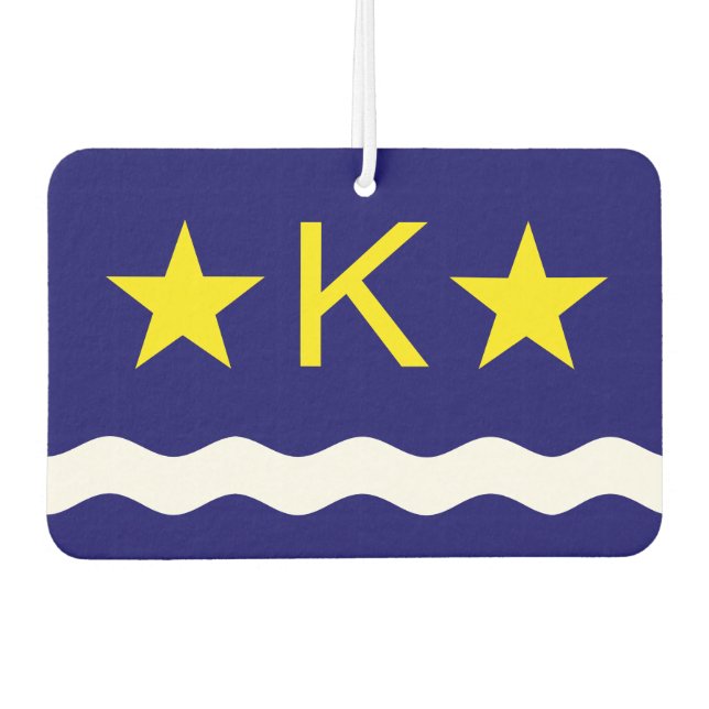 Flag of Kinshasa, Congo Square Paper Coaster Air Freshener (Front)