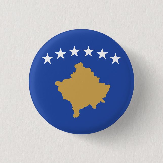 Flag of Kosovo 1 Inch Round Button (Front)