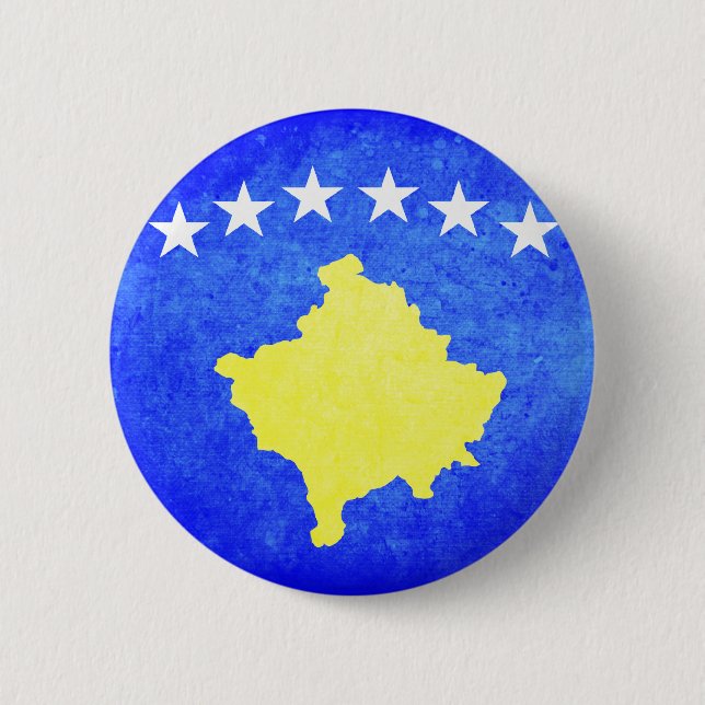 Flag of Kosovo 2 Inch Round Button (Front)