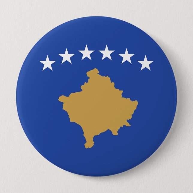 Flag of Kosovo 4 Inch Round Button (Front)