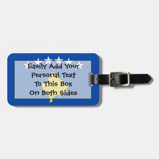 Flag of Kosovo Easy ID Personal Luggage Tag (Front Horizontal)
