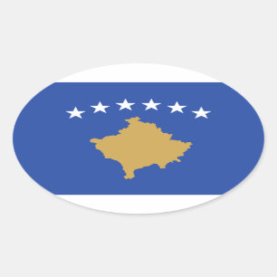 Flag of Kosovo Oval Sticker