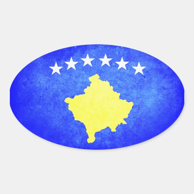 Flag of Kosovo Oval Sticker (Front)