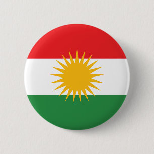 Flag of Kurdistan (Alay Kurdistan or Alaya Rengîn) 2 Inch Round Button