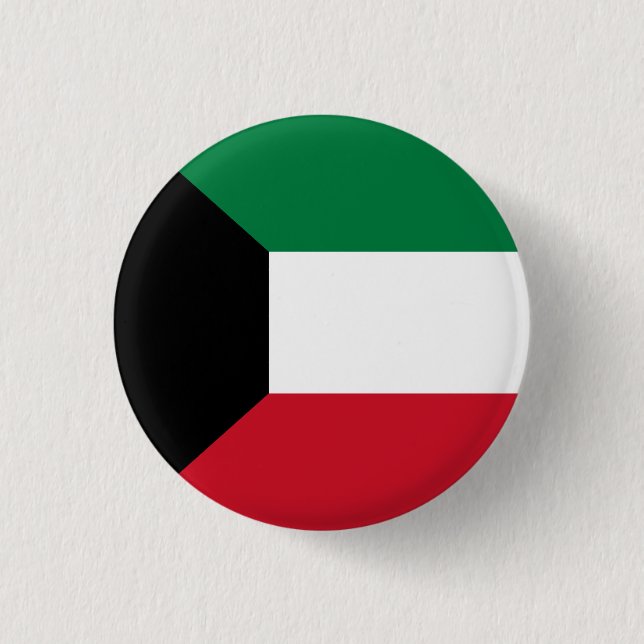 Flag of Kuwait 1 Inch Round Button (Front)