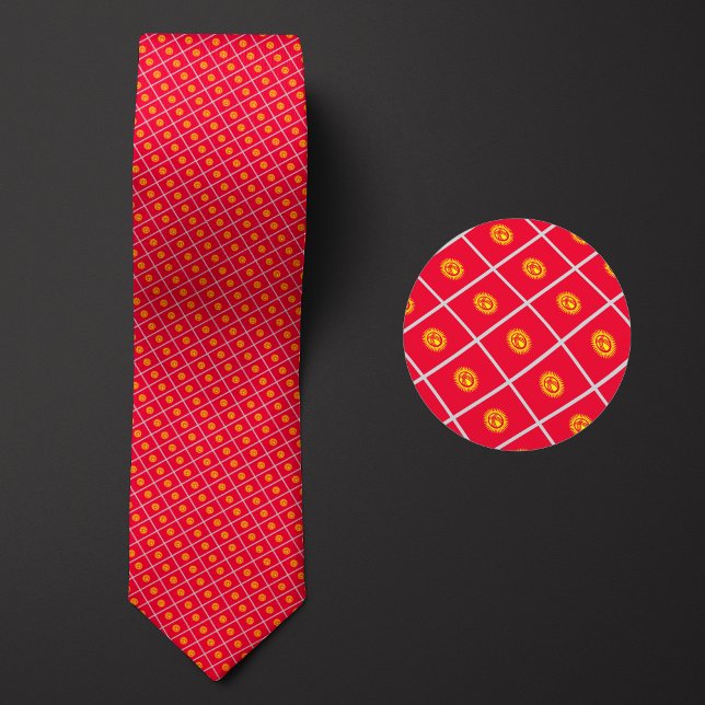 Flag of Kyrgyzstan Pattern Tie (Creator Uploaded)