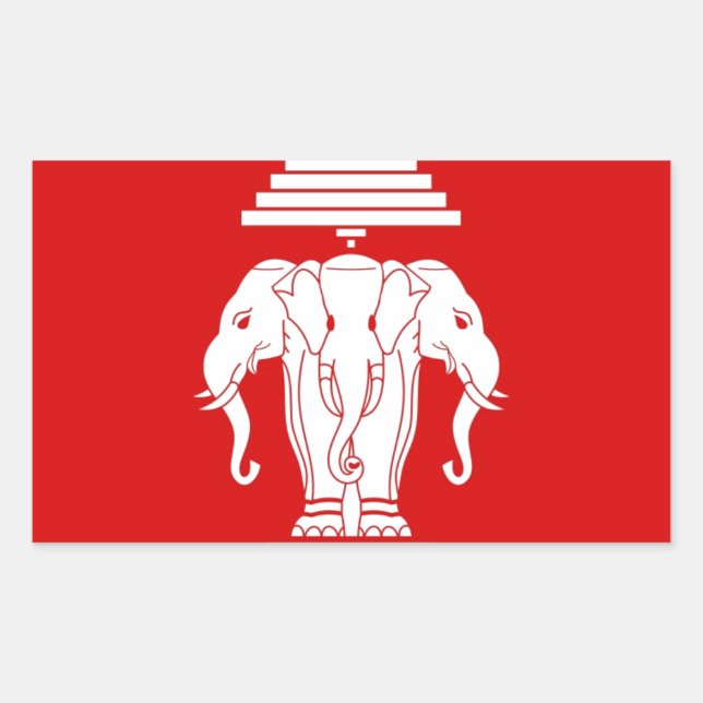 Flag of Laos (1952-1975) - ທຸງຊາດລາວ Sticker (Front)