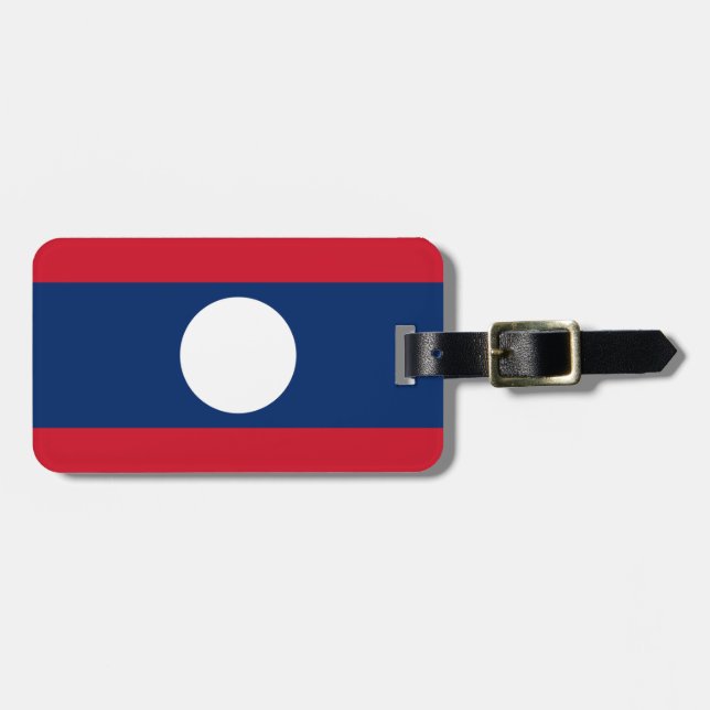 Flag of Laos Easy ID Personal Luggage Tag (Front Horizontal)