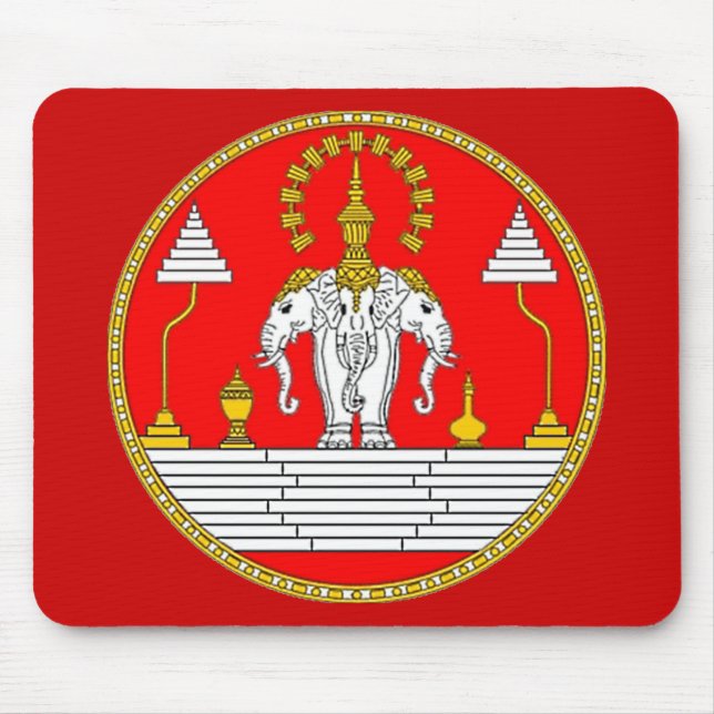 FLAG OF LAOS THREE HEAD ELEPHANT MOUSE PAD (Front)