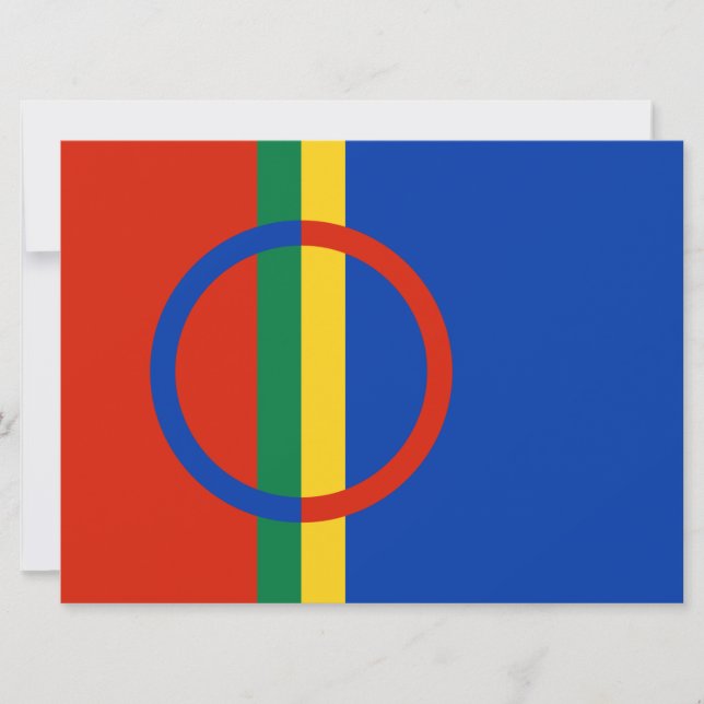 Flag of Lapland (Christmas) (Sami) (Laplander) Card (Front)