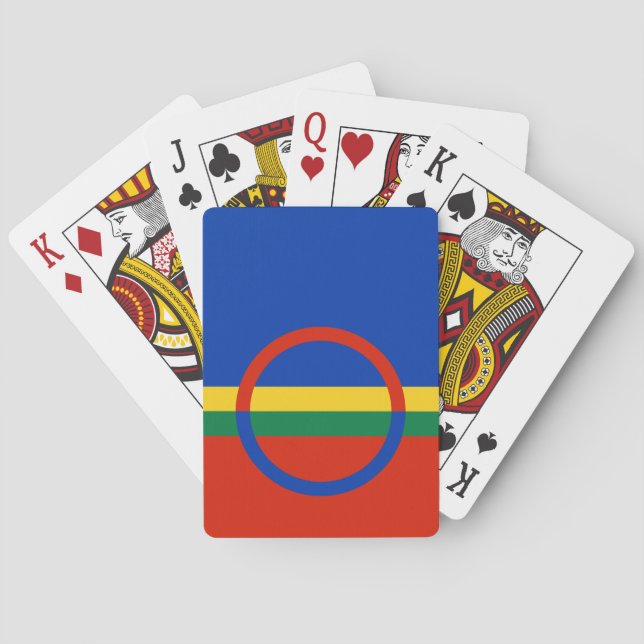 Flag of Lapland (Christmas) (Sami) (Laplander) Playing Cards (Back)