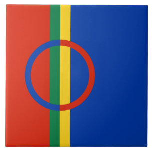 Flag of Lapland (Christmas) (Sami) (Laplander) Tile