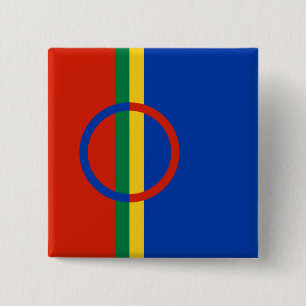 Flag of Lapland (Sápmi) 2 Inch Square Button