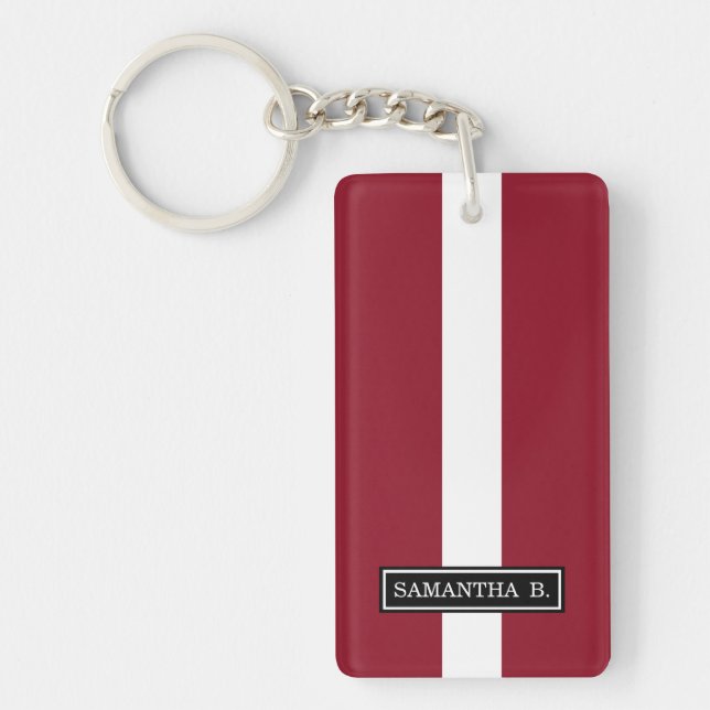 Flag of Latvia Keychain (Front)