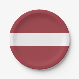 Flag of Latvia Paper Plates