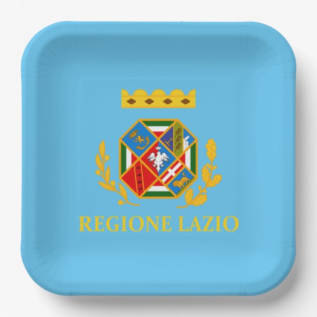 Flag of Lazio (Italy)  Paper Plate (Front)