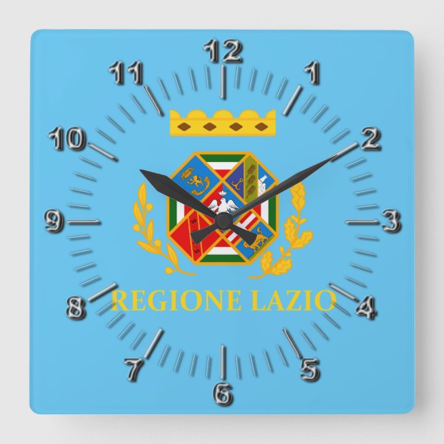 Flag of Lazio (Italy)  Square Wall Clock (Front)
