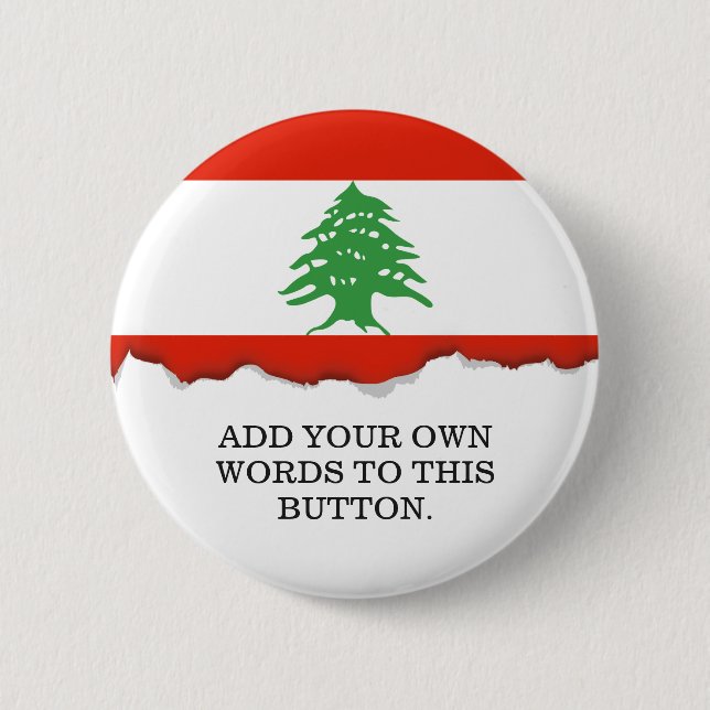 Flag of Lebanon 2 Inch Round Button (Front)