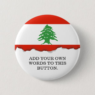 Flag of Lebanon 2 Inch Round Button