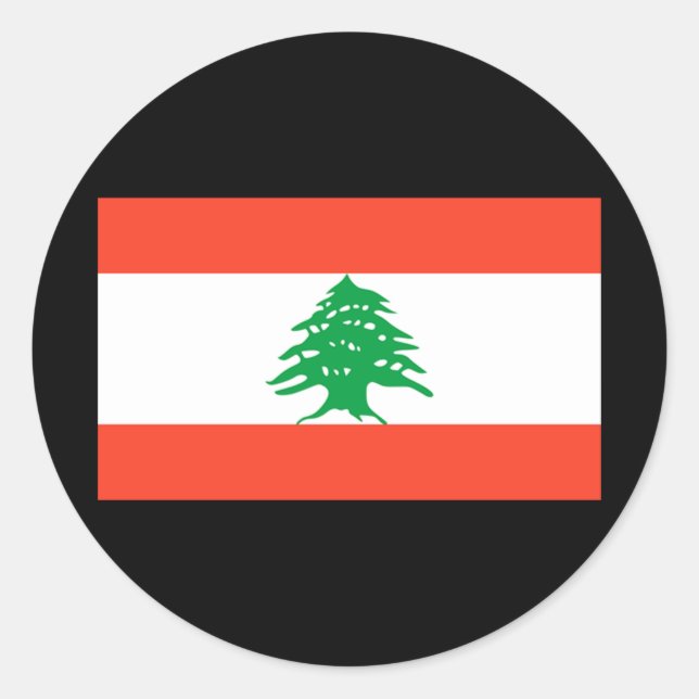 Flag of Lebanon Classic Round Sticker (Front)