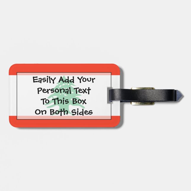 Flag of Lebanon Easy ID Personal Luggage Tag (Back Horizontal)