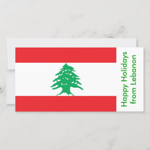 Flag of Lebanon, Happy Holidays from Lebanon Holiday Card