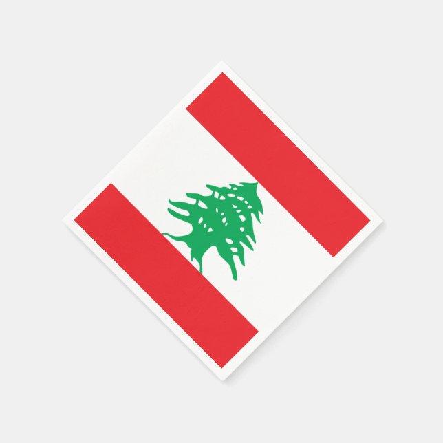 Flag of Lebanon Paper Napkins (Corner)