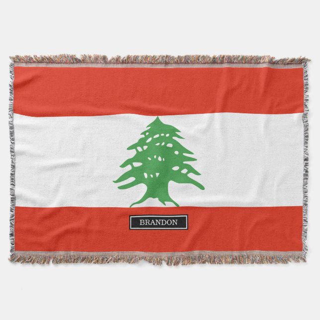 Flag of Lebanon Throw Blanket (Front)