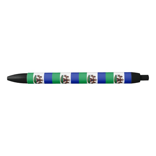 Flag of Lesotho Black Ink Pen (Front)