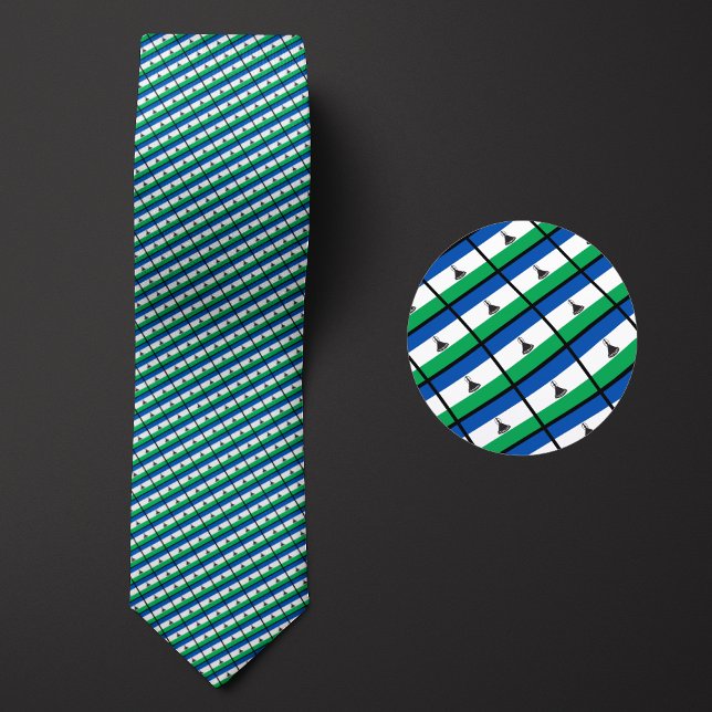Flag of Lesotho Pattern Tie (Creator Uploaded)