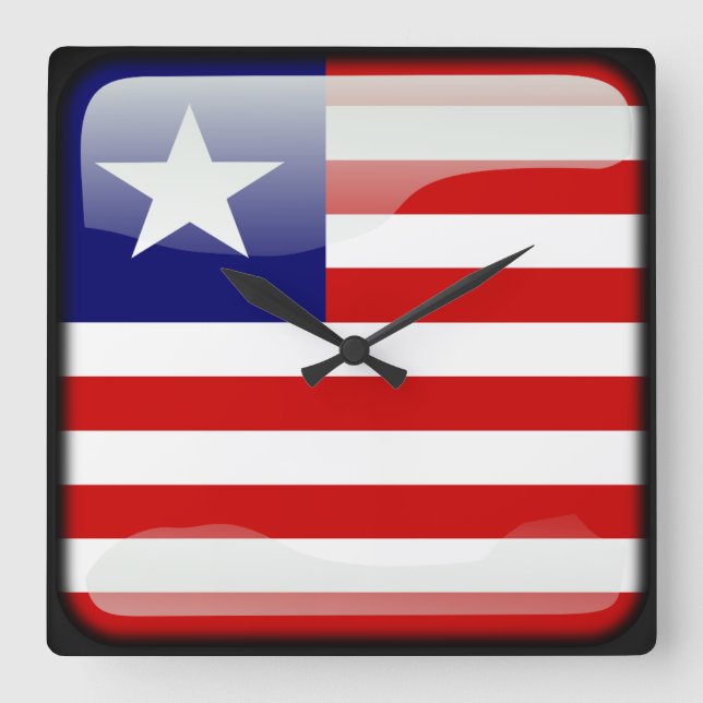 Flag of Liberia Square Wall Clock (Front)