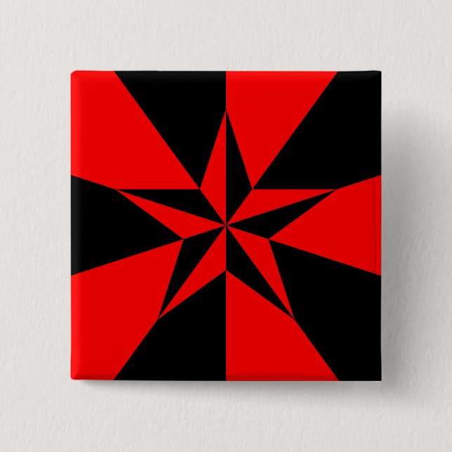 Flag of Libertarian Socialism 2 Inch Square Button (Front)