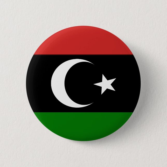 Flag of Libya pre-1977 2 Inch Round Button (Front)