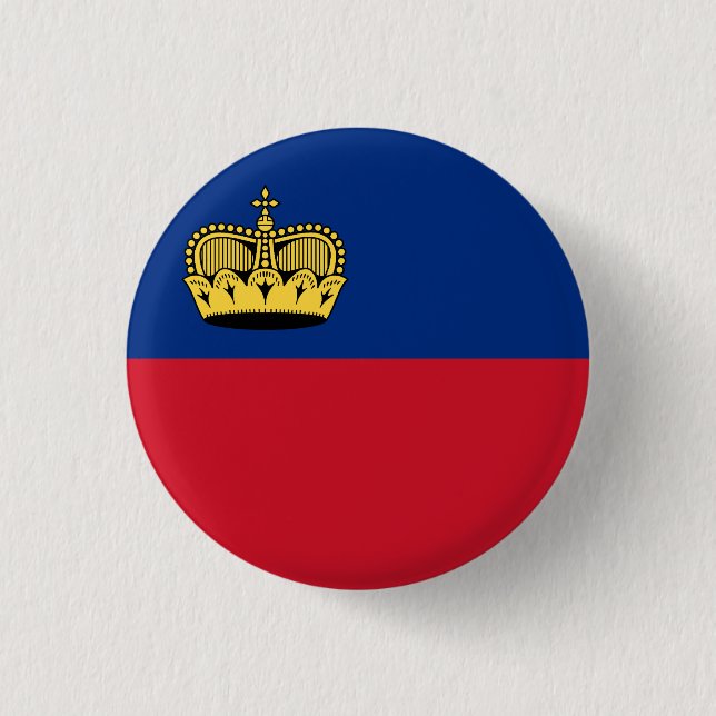 Flag of Liechtenstein 1 Inch Round Button (Front)