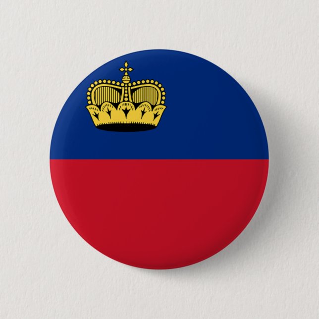 Flag of Liechtenstein 2 Inch Round Button (Front)